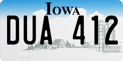 IA license plate DUA412