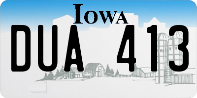 IA license plate DUA413