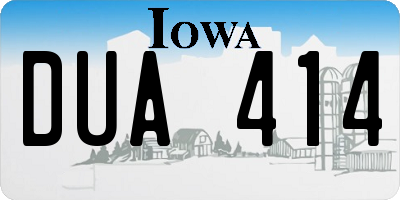 IA license plate DUA414