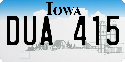 IA license plate DUA415
