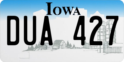 IA license plate DUA427