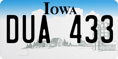IA license plate DUA433