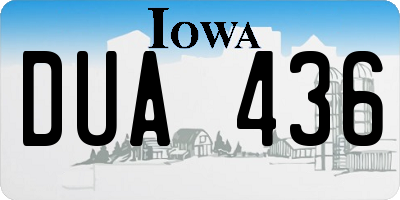 IA license plate DUA436