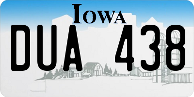 IA license plate DUA438