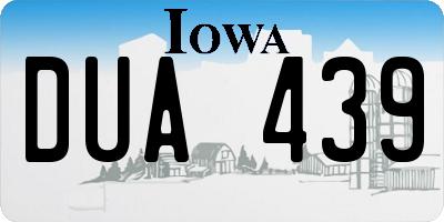 IA license plate DUA439