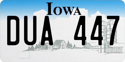 IA license plate DUA447