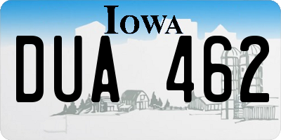 IA license plate DUA462