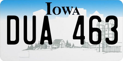 IA license plate DUA463
