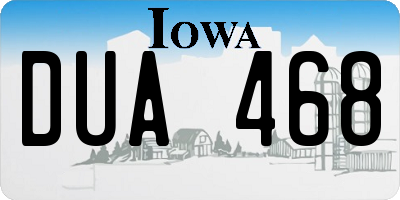 IA license plate DUA468