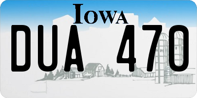 IA license plate DUA470