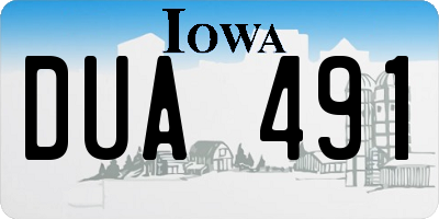 IA license plate DUA491