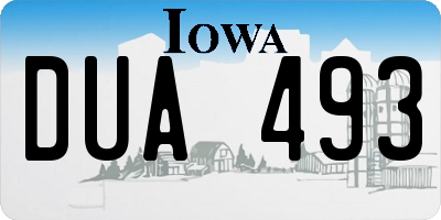 IA license plate DUA493