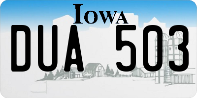 IA license plate DUA503