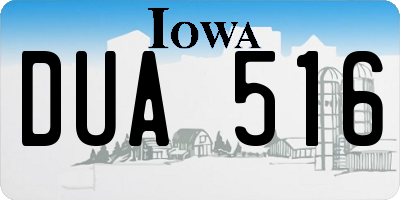 IA license plate DUA516