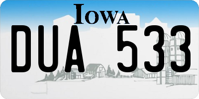 IA license plate DUA533