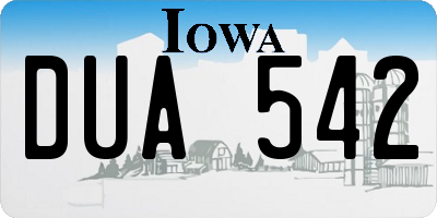 IA license plate DUA542