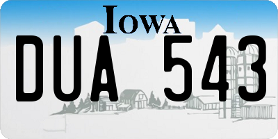 IA license plate DUA543
