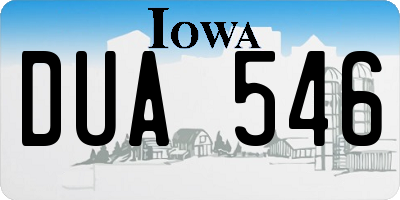 IA license plate DUA546