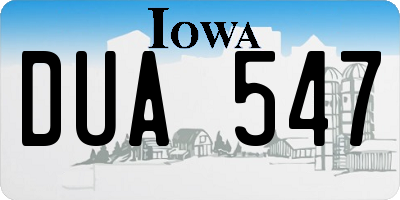 IA license plate DUA547