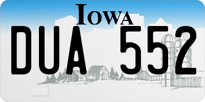IA license plate DUA552