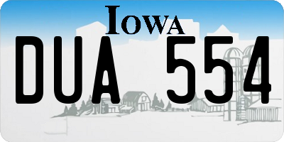 IA license plate DUA554