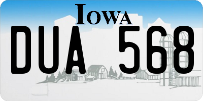 IA license plate DUA568