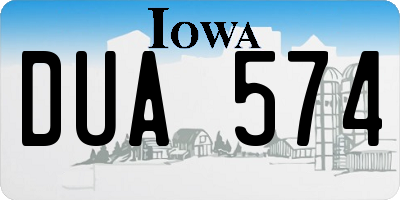 IA license plate DUA574