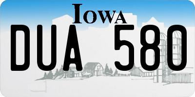 IA license plate DUA580