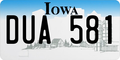 IA license plate DUA581