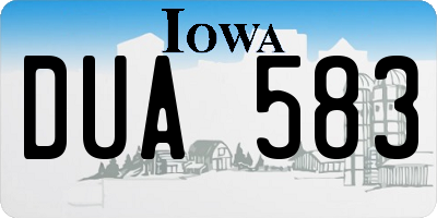 IA license plate DUA583