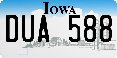 IA license plate DUA588