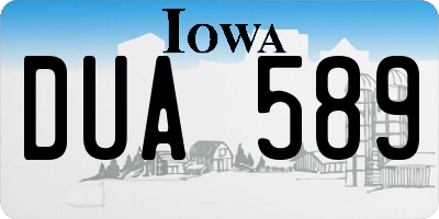 IA license plate DUA589
