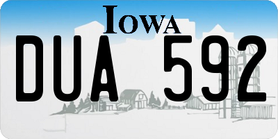 IA license plate DUA592