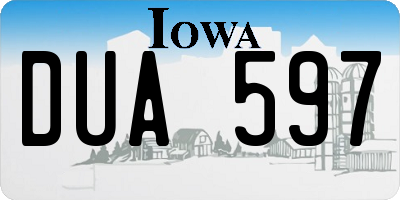 IA license plate DUA597