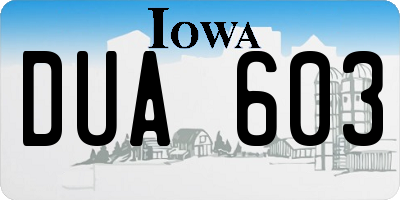 IA license plate DUA603