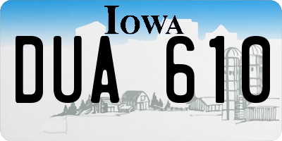 IA license plate DUA610