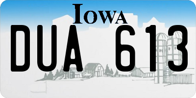 IA license plate DUA613