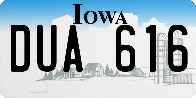 IA license plate DUA616
