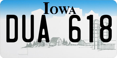 IA license plate DUA618