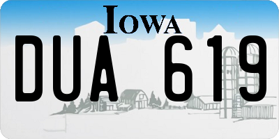 IA license plate DUA619