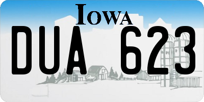 IA license plate DUA623