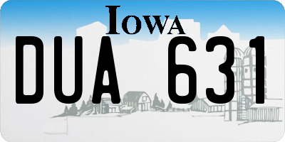 IA license plate DUA631