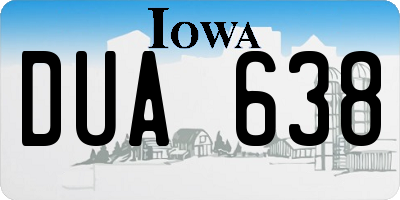 IA license plate DUA638