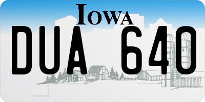 IA license plate DUA640