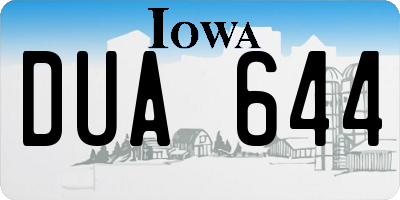 IA license plate DUA644