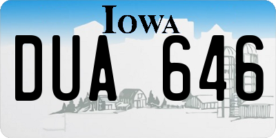 IA license plate DUA646