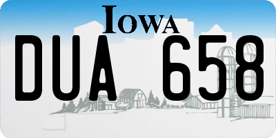 IA license plate DUA658