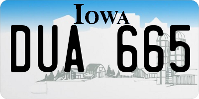 IA license plate DUA665