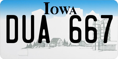IA license plate DUA667