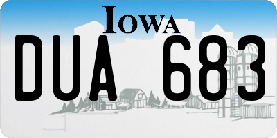 IA license plate DUA683